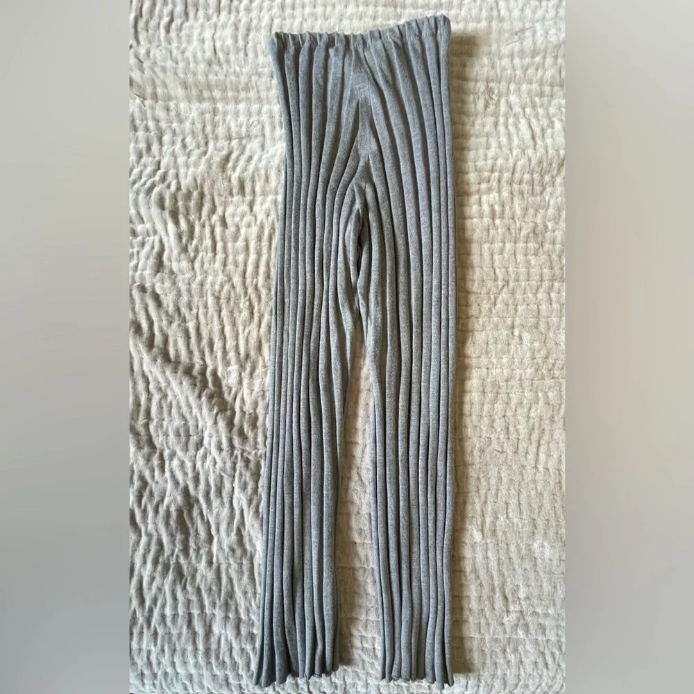 BASERANGE Adler Pants Wide Rib Merino Wool in Billow Grey Fine Knit So Comfy M - Picture 9 of 16